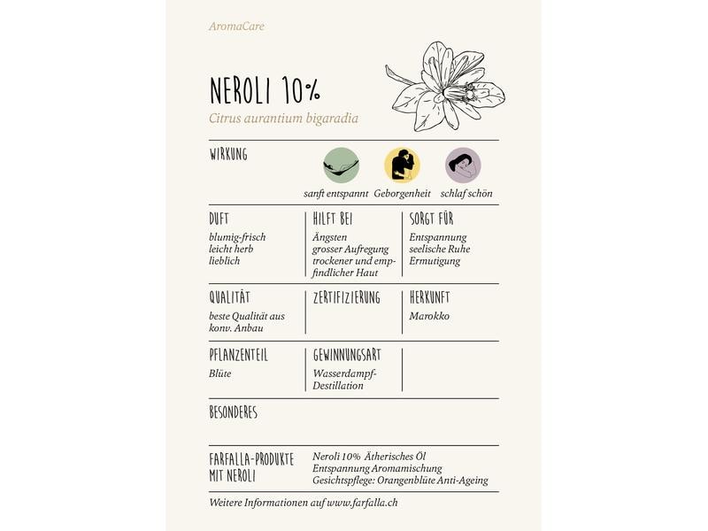 Farfalla Ätherisches Öl Neroli 10% 5 ml Aromaöl mit intensivem, blumigem Duft