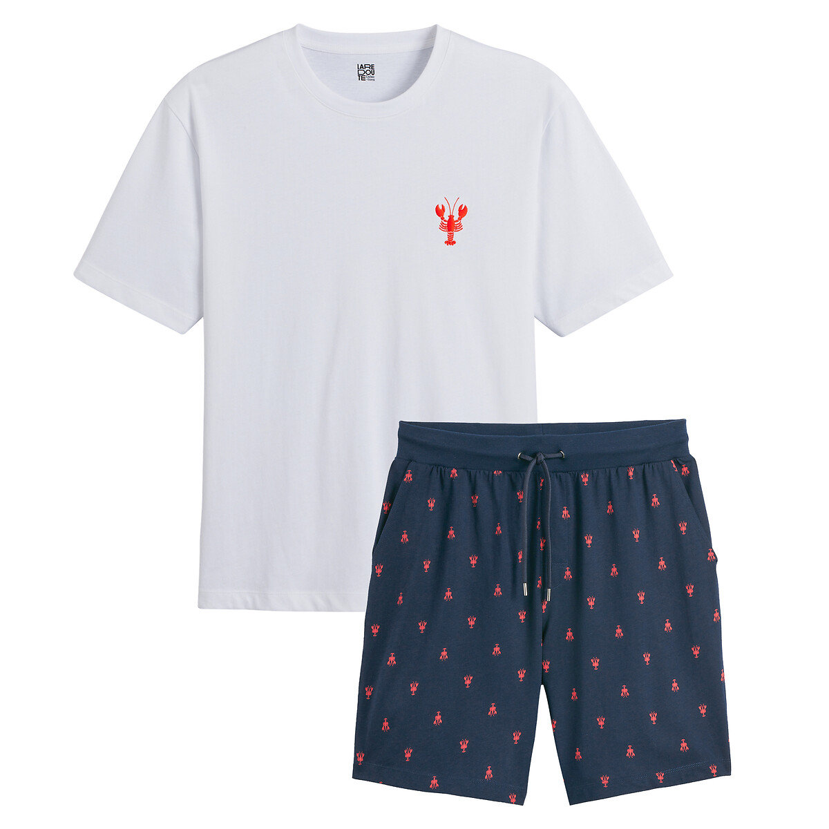 COLEÇÃO LA REDOUTE<br>Shorts de pijama de algodão, mangas curtas