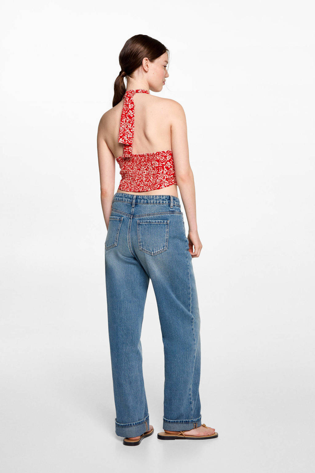 MANGO TEEN T-shirt met all over print rood/beige