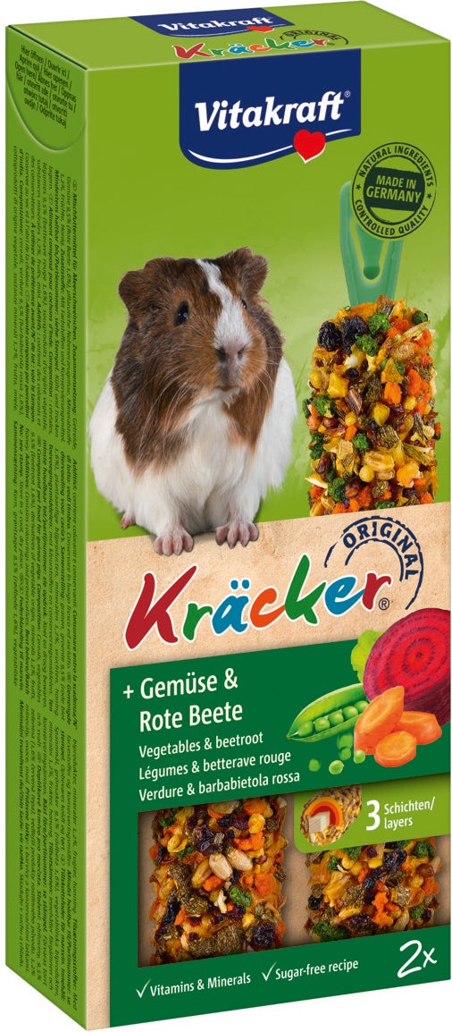 Vitakraft caviasnack Kräcker groente en bieten 2 stuks