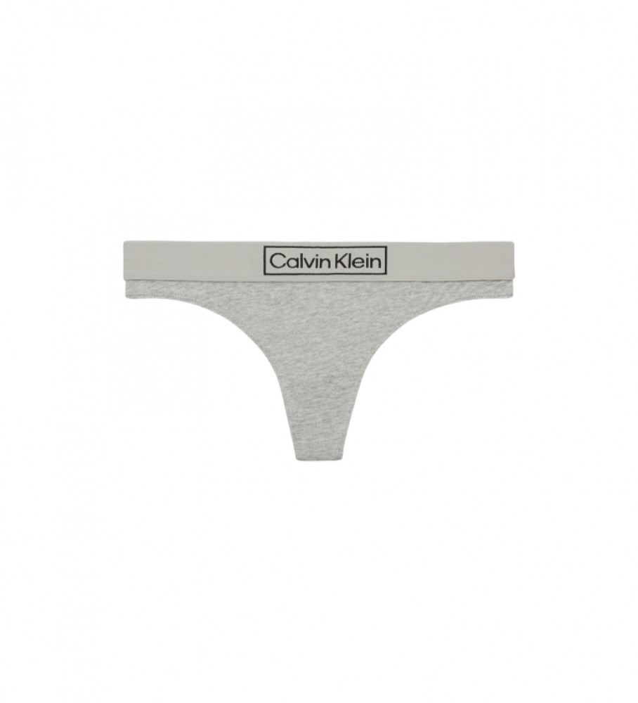 Calcinha fio dental Calvin Klein Reimagined Heritage cinza