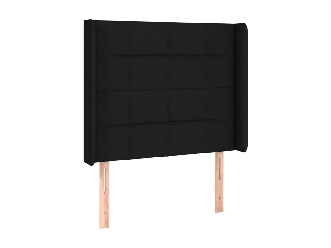 Sommier tapissier avec matelas et LED Noir 90x190 cm Tissu