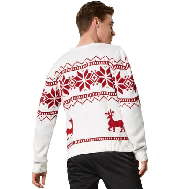 Julesweater Winterland rød-hvid