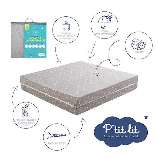 Matelas de voyage imprimé   Etoile        60 x 120 cm   de               P'tit lit