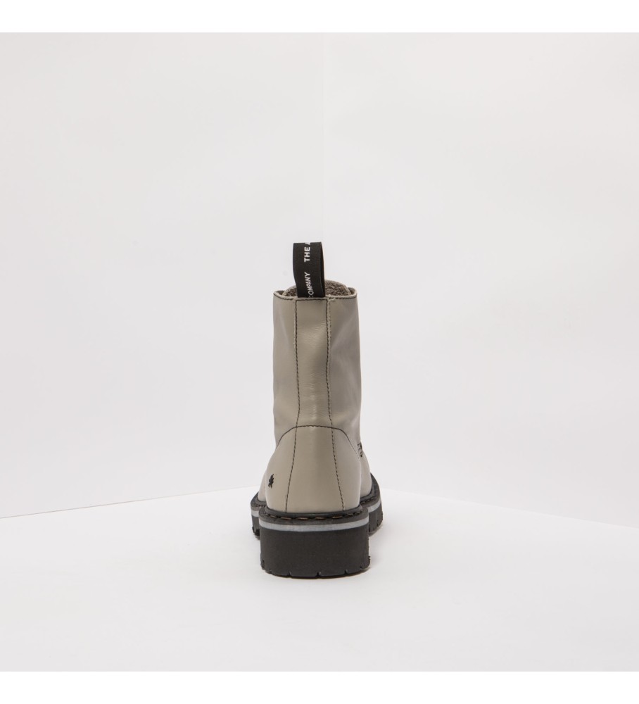 Botas de tornozelo em couro cinza artístico