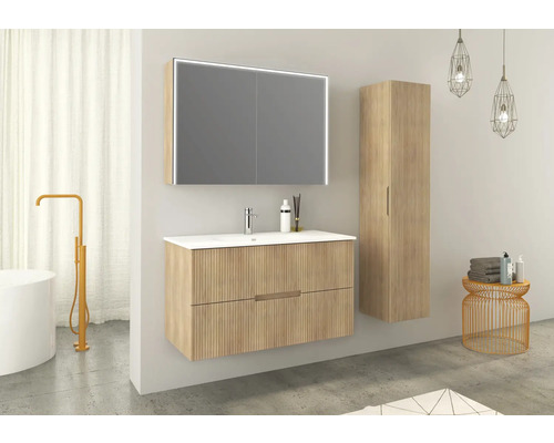 Jungborn QUATTRO/SEDICI hoge kast, BxHxD 35 x 160 x 35 cm, frontkleur tabak eiken mat, 55709
