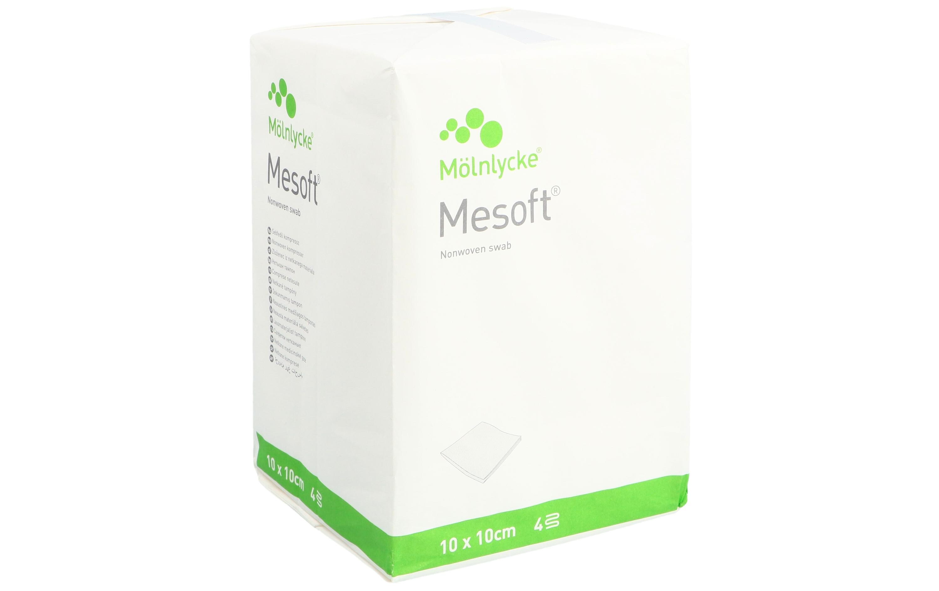 Mesoft Kompressen 10 x 10 cm unsteril 100 StückVliesstoffkompressen unsteril
