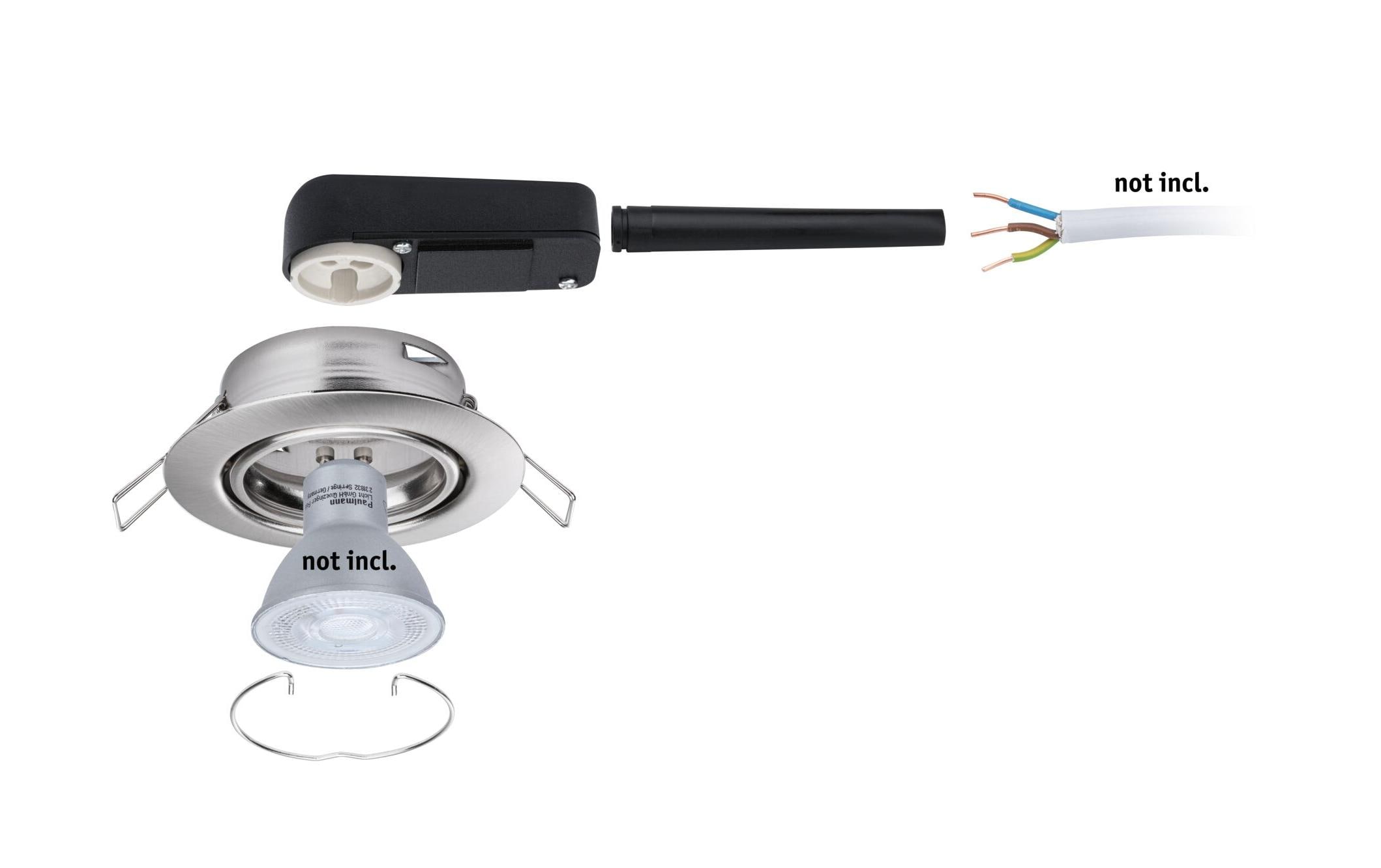 Einbauspot LED Base Basisset, GU10, 10 x 10W, EisenSpotleuchte zur Deckenmontage