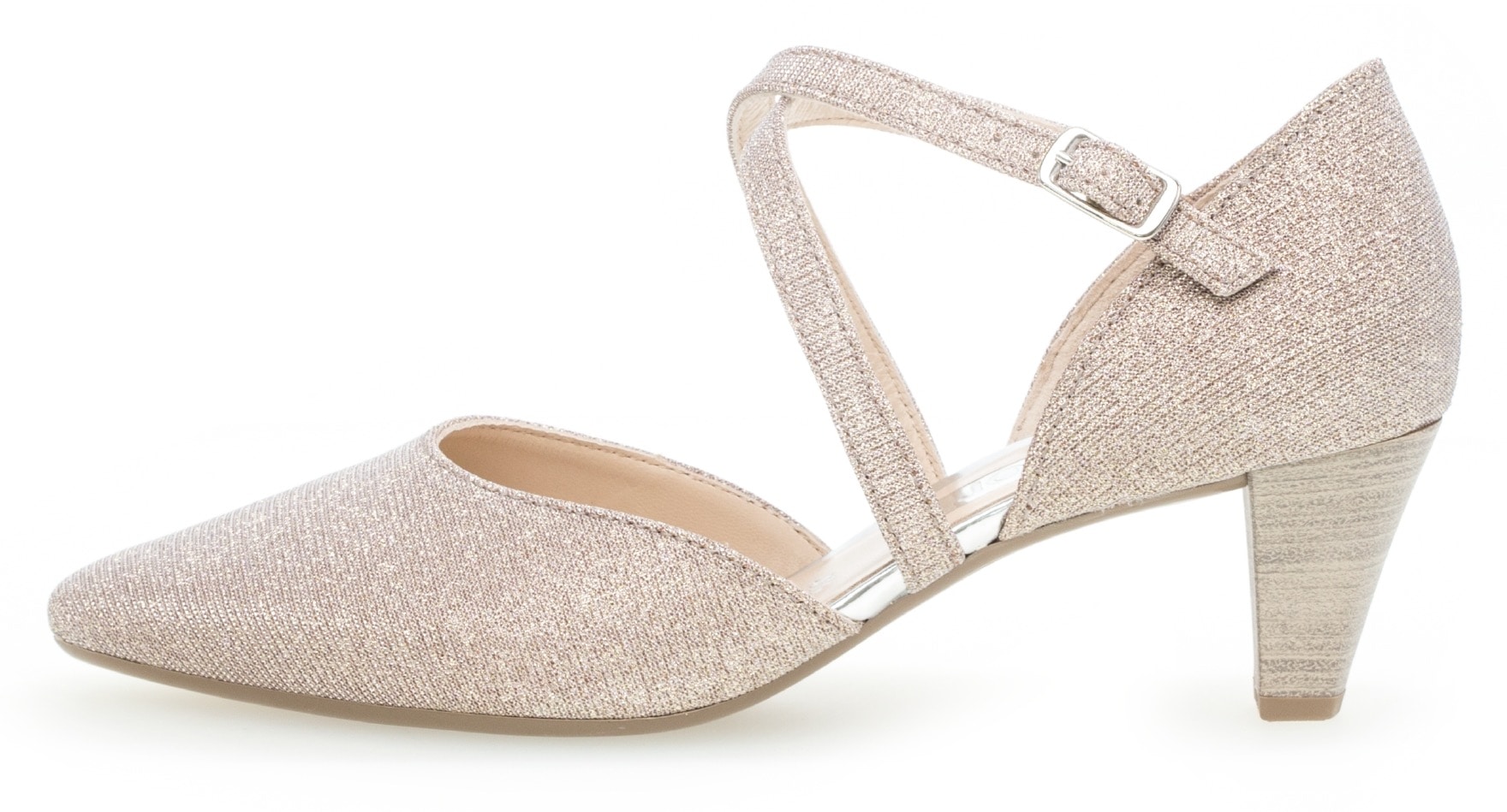 Gabor Spangenpumps  , Abendschuh, Brautschuh, Trichterabsatz in Glitzer-Optik