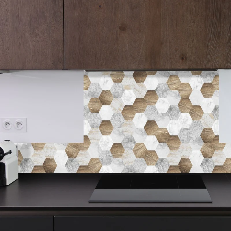 Crédence cuisine Fond de hotte ALU : L 90cm x H 70cm - MIX AND MATCH 9