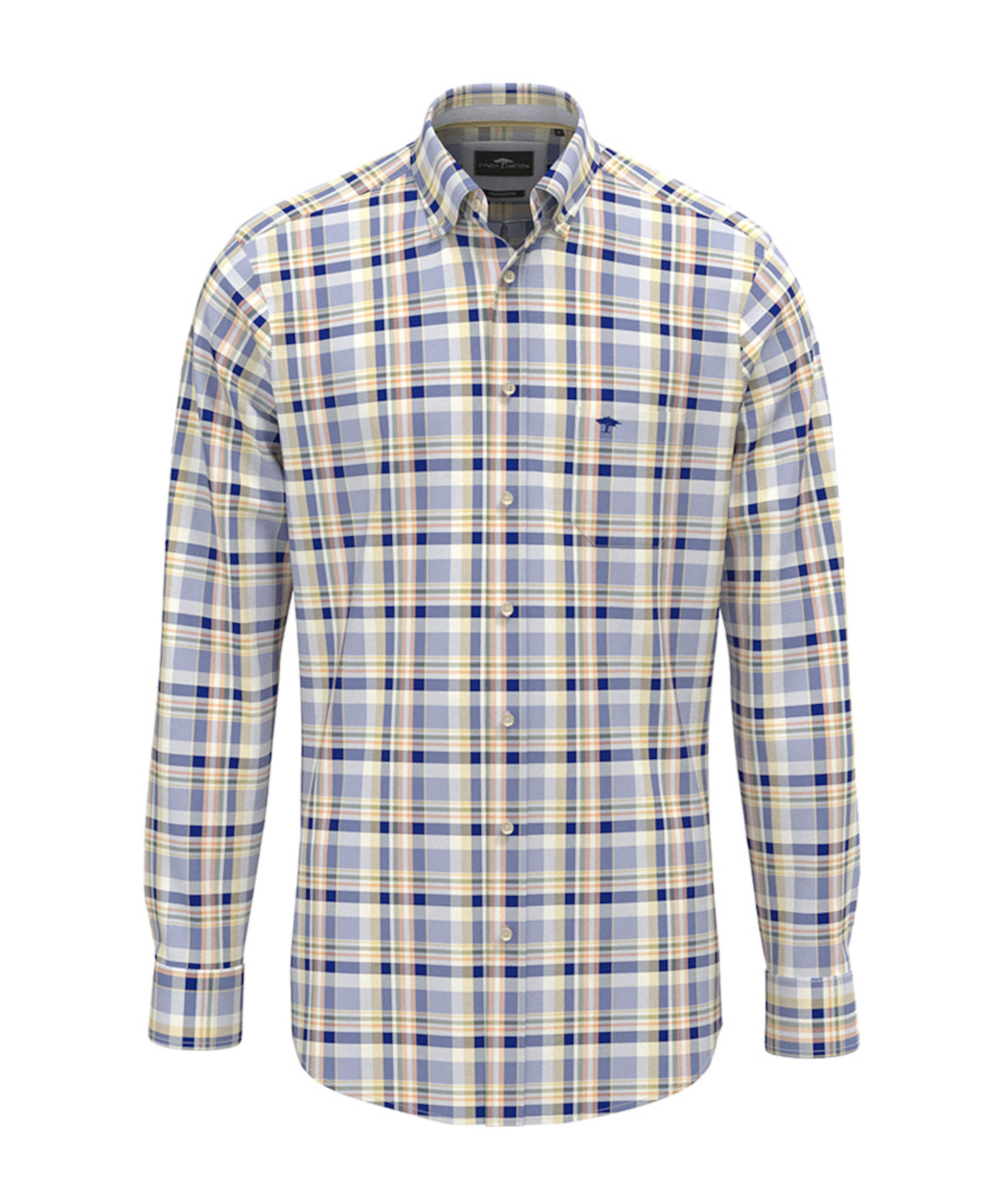 Fynch-Hatton Heren overhemd lange mouw blauw