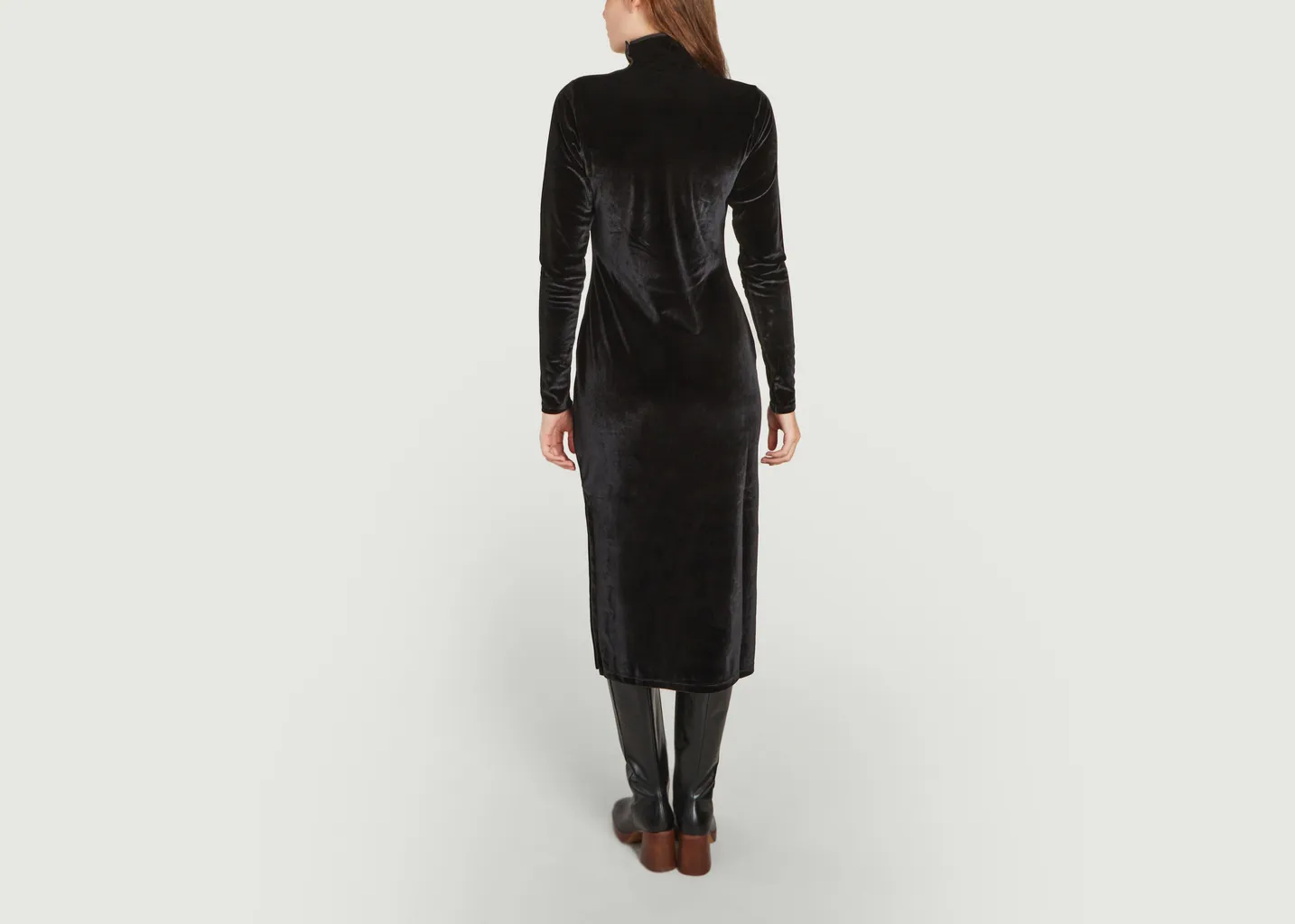 Robe mi-longue col roulé velours stretch Polo Ralph Lauren