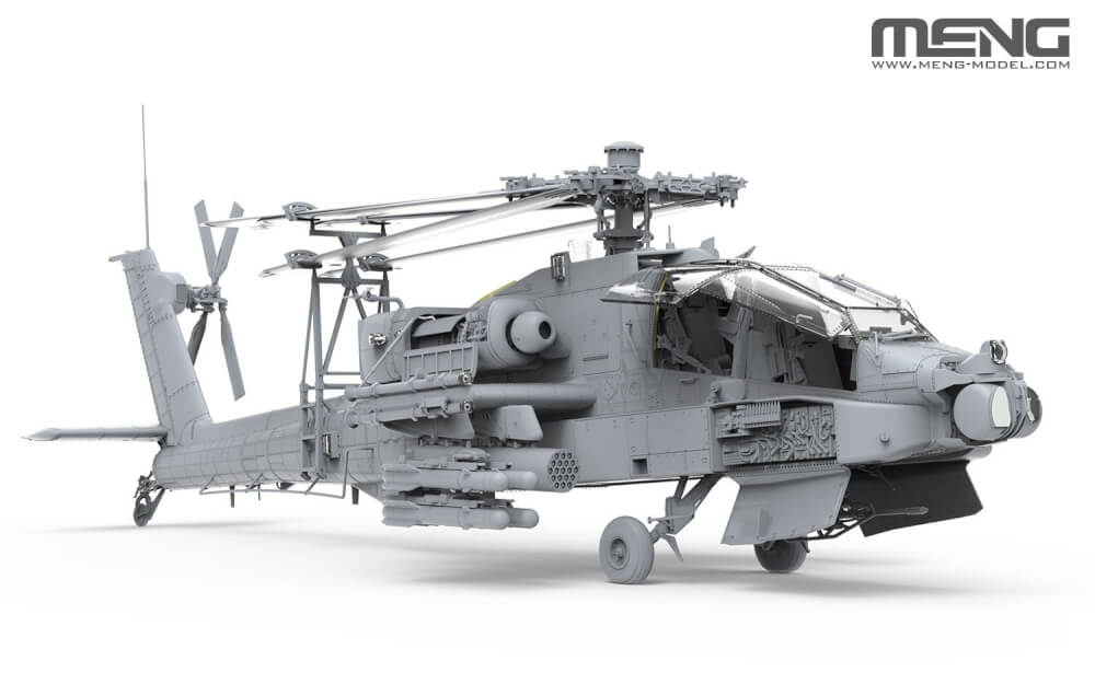 MENG 1/35 AH-64D Apache. Plastikmodellbausatz eines US-amerikanischen Kampfhubschraubers.