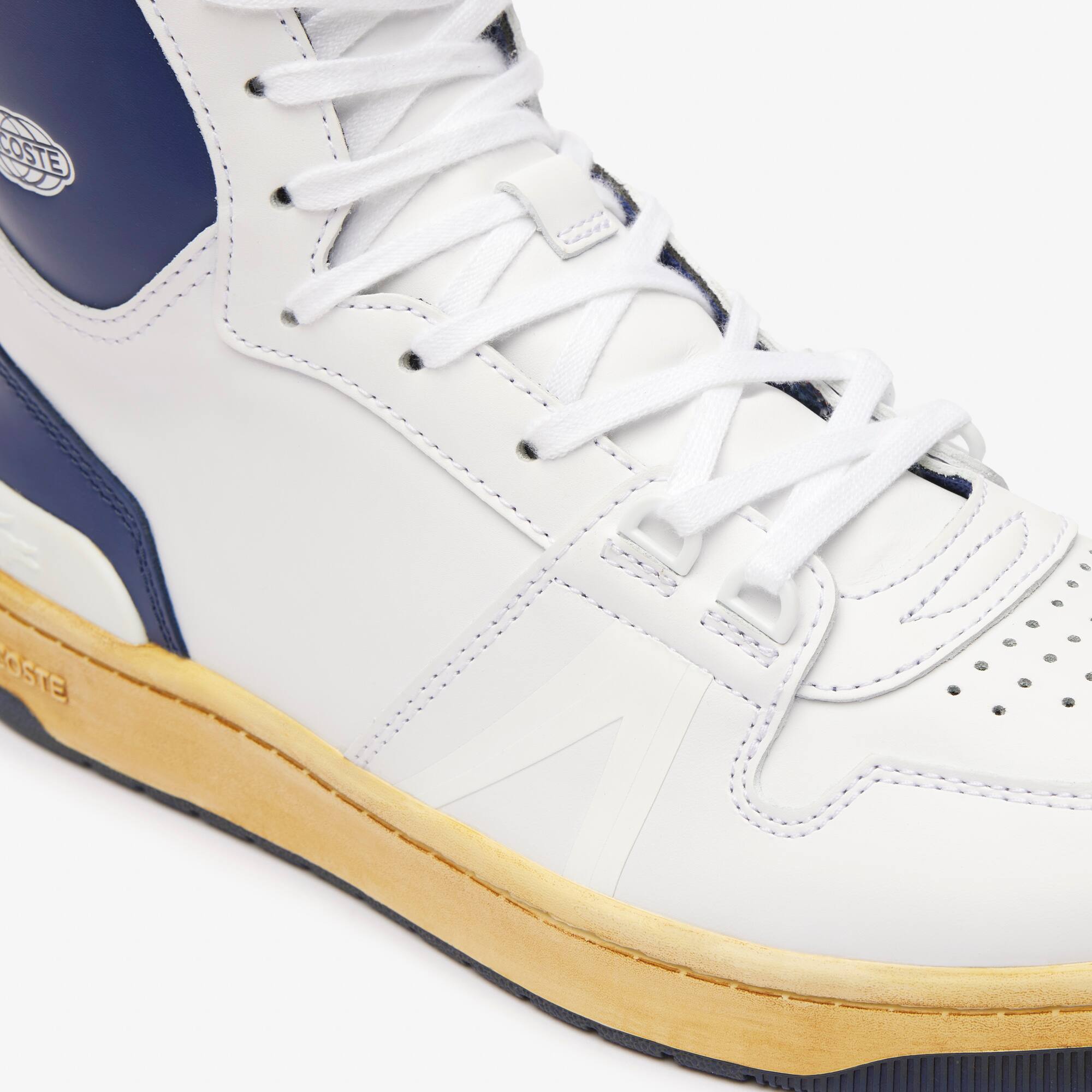 Sneakers L001 Mid homme en cuir détail coloré Sneakers - Blanc - Lacoste - Homme