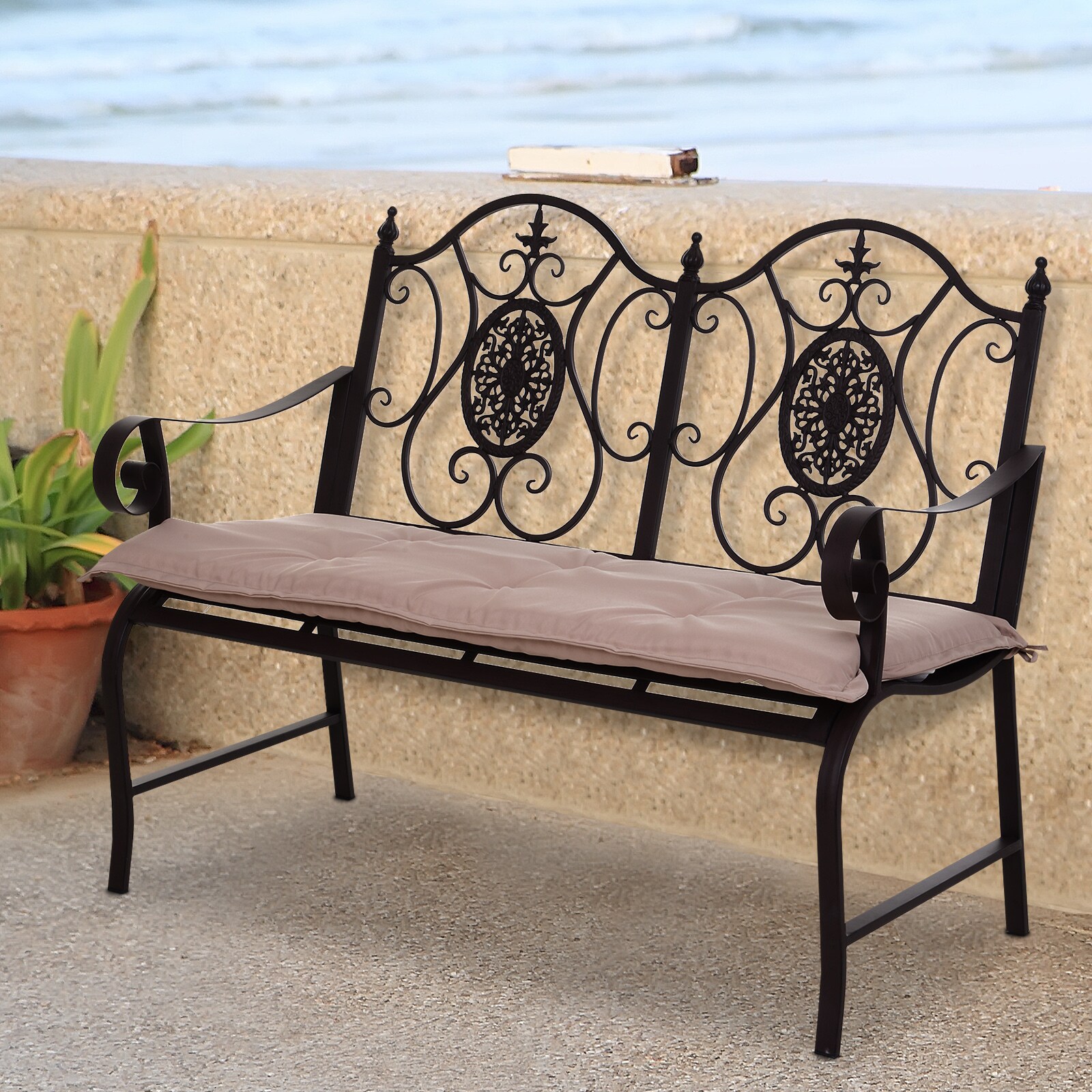Outsunny Bankauflage im 2er-Set 120 x 50 x 5 cm (BxTxH)