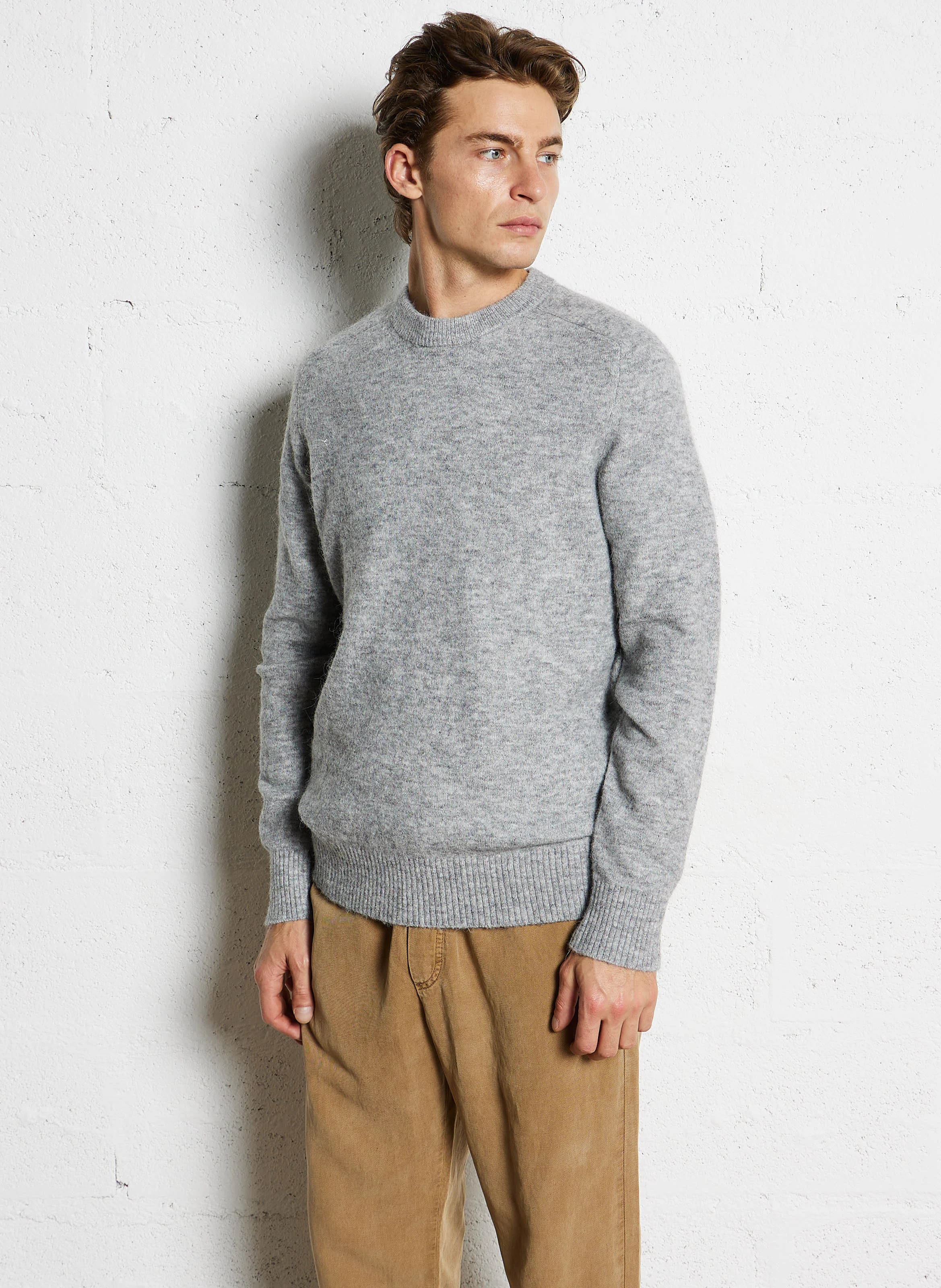 Pull regular-fit encolure ronde | Gris