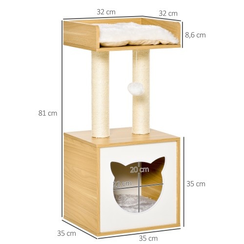 Árvore para gatos PawHut com caverna