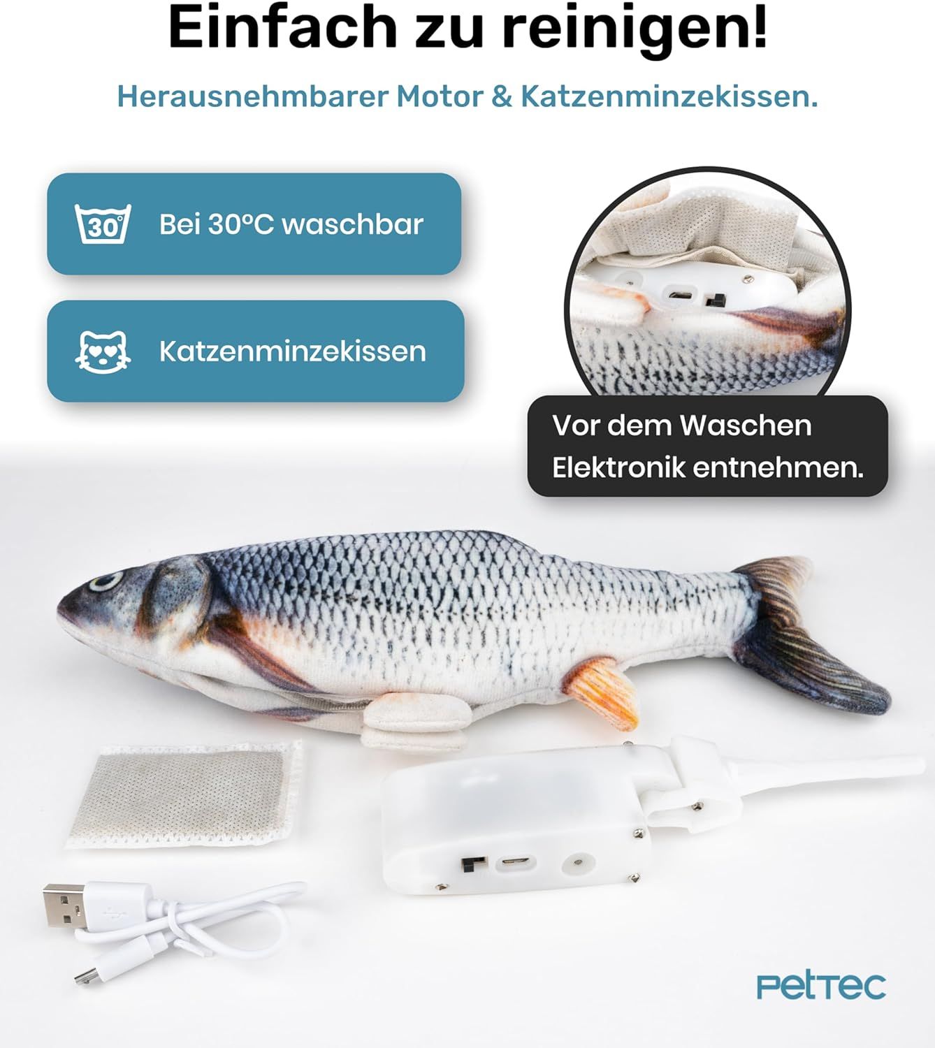 PetTec interaktives Plüschtier für Katzen - Fisch