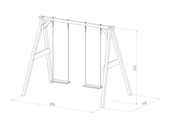 Portique en bois balançoire double Swing Double