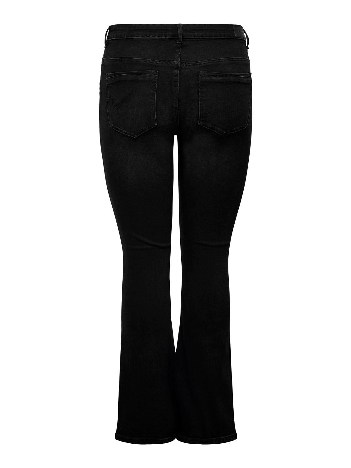 CARSALLY Hohe Taille Ausgestellt Jeans Black