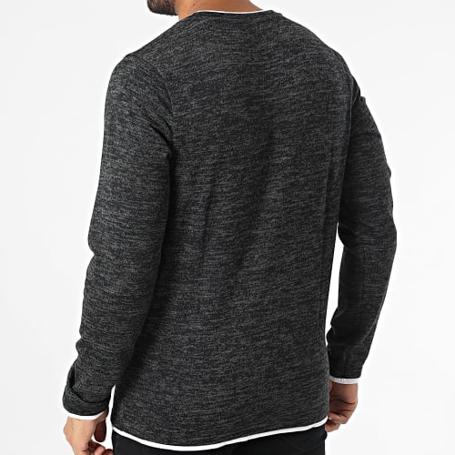 Tee Shirt Manches Longues Monan Gris Antracite Chiné