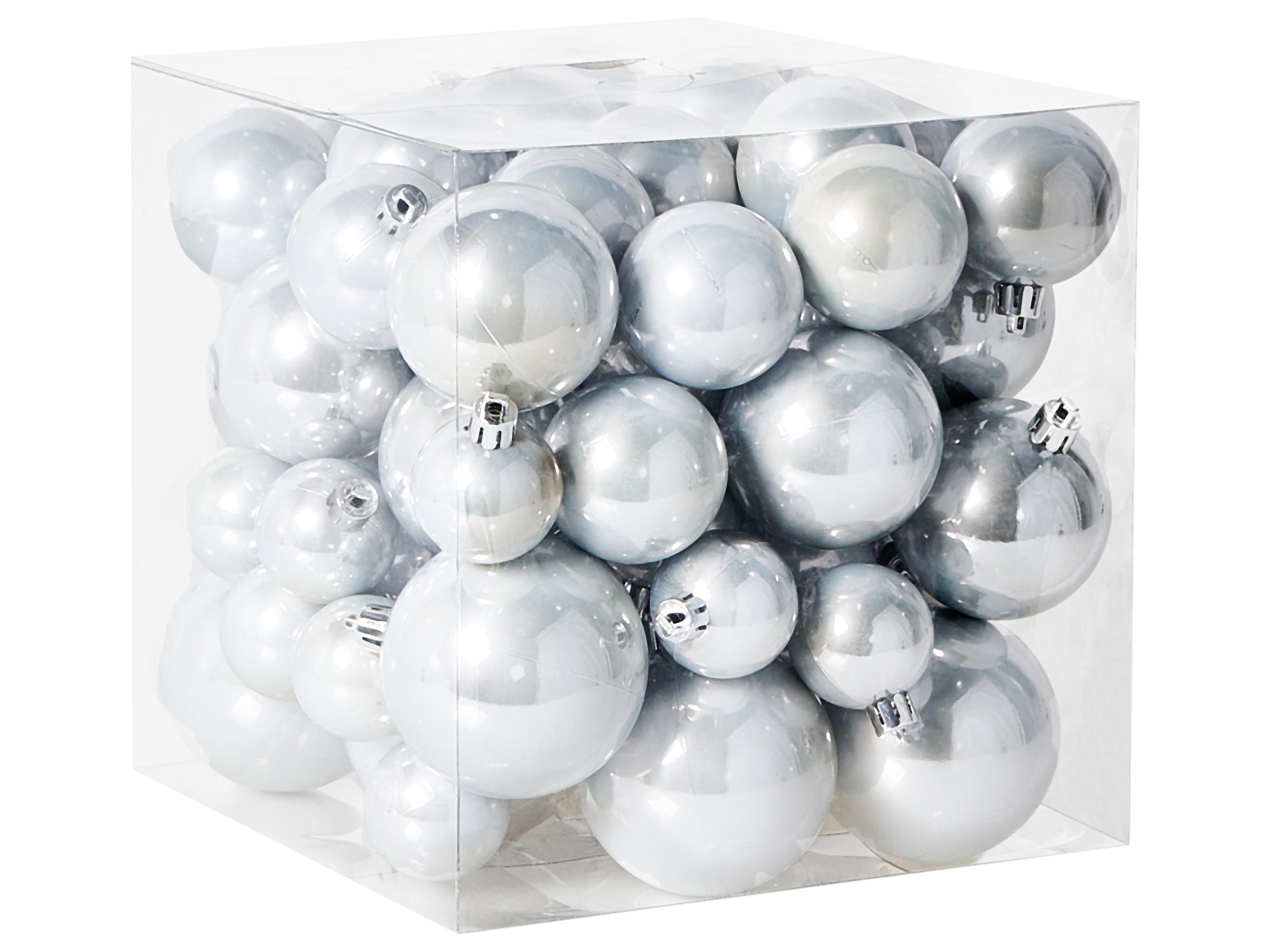 Set van 60 kerstballen TINNSJA Zilver