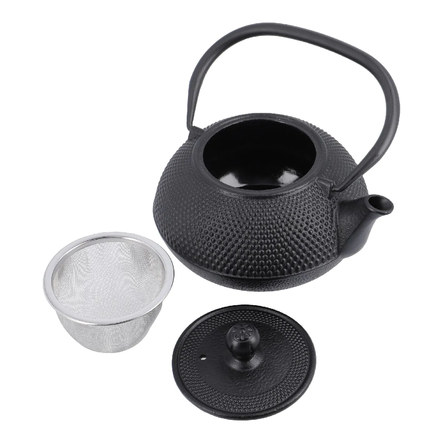 Teekanne gusseisern, schwarz, 0,8 L