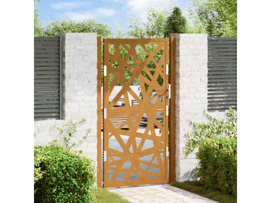Porte de jardin acier résistant aux intempéries design lumière