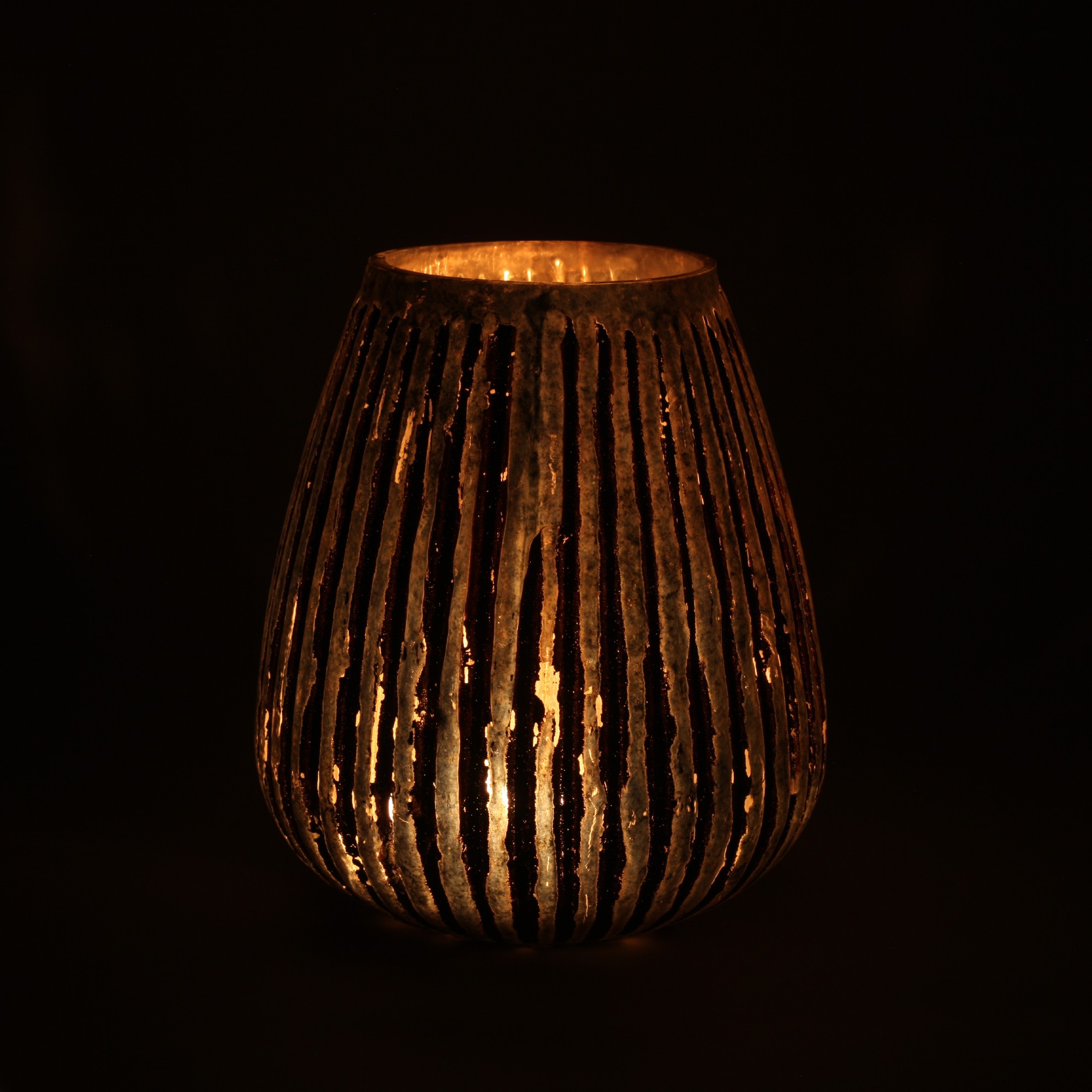 Windlicht 'Kerp', antik silber, H 15 cm, Ø 13 cm von fischer's lagerhaus