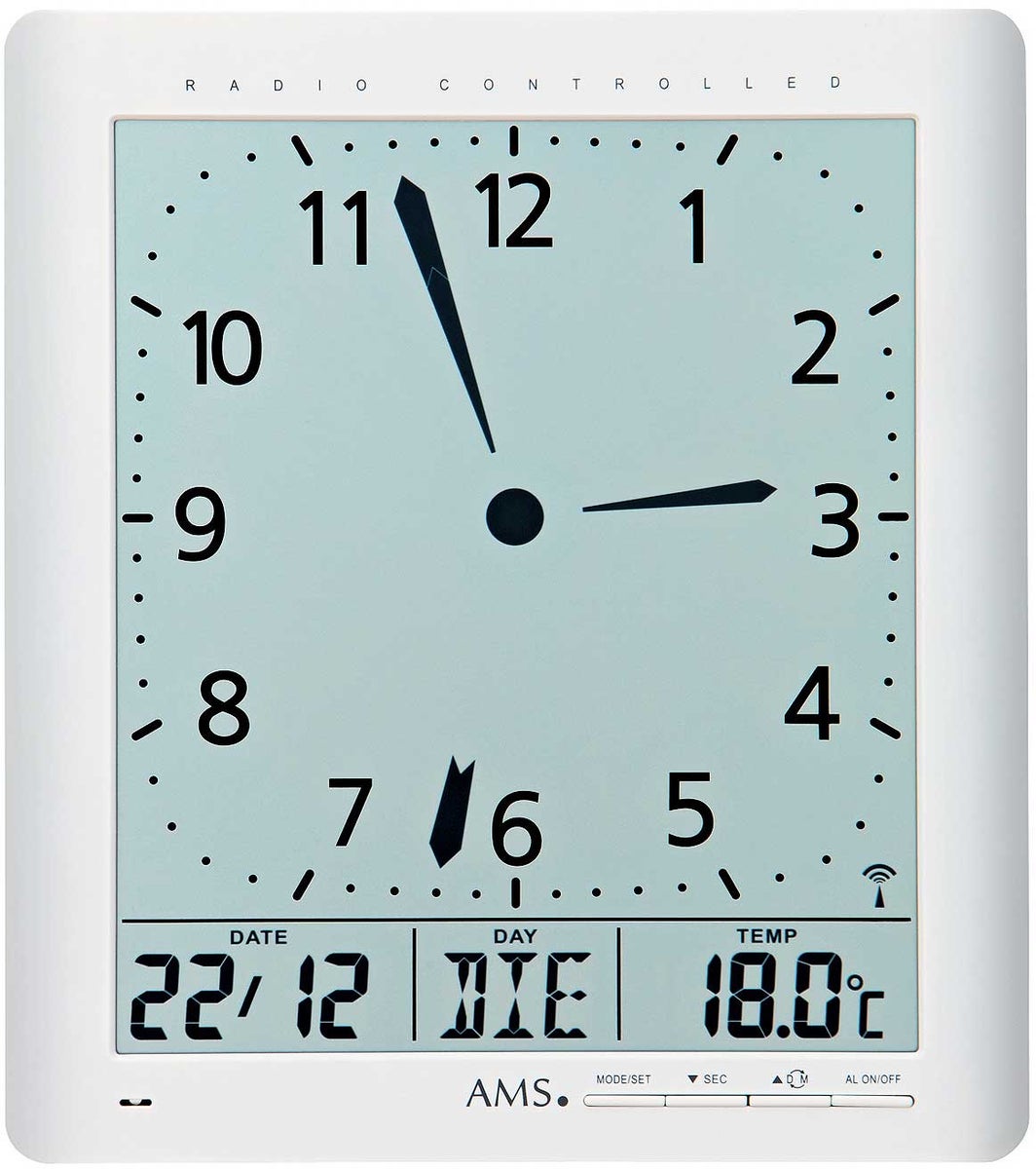 AMS Wandklok 5896 | Radiogestuurde klokken | Digitale klokken