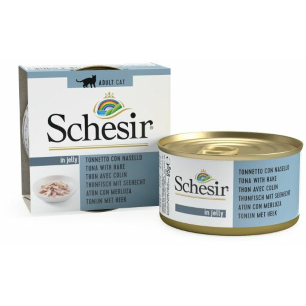 Schesir Kattenvoer Tonijn en Hake in Gelei85 gr