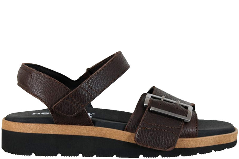 NEW FEET SANDAL I MØRKEBRUNT KALVESKIND