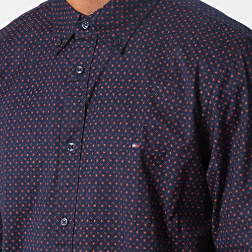 Chemise Manches Longues Natural Soft Foulard 9154 Bleu Marine