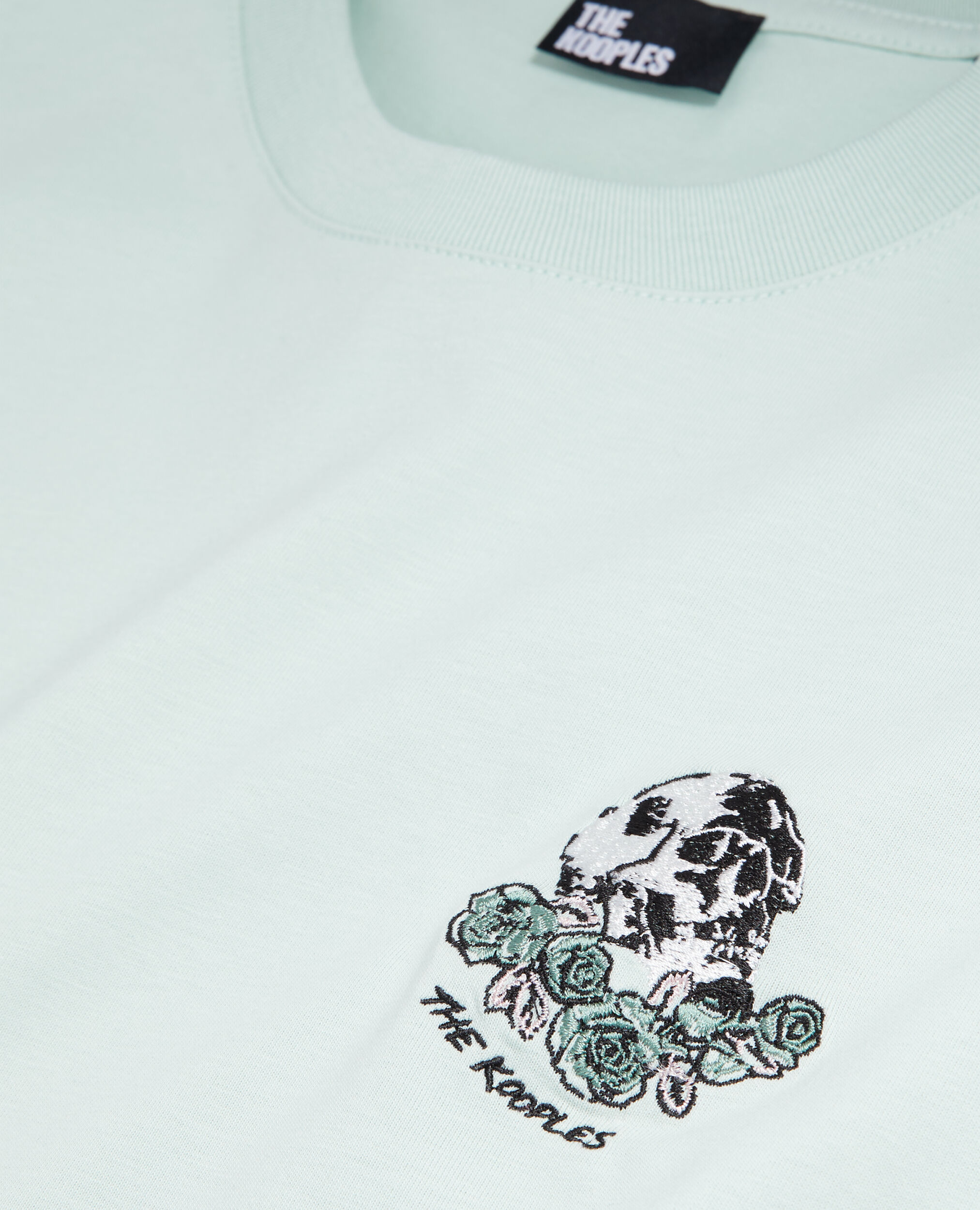 T-shirt vert avec broderie Vintage skull