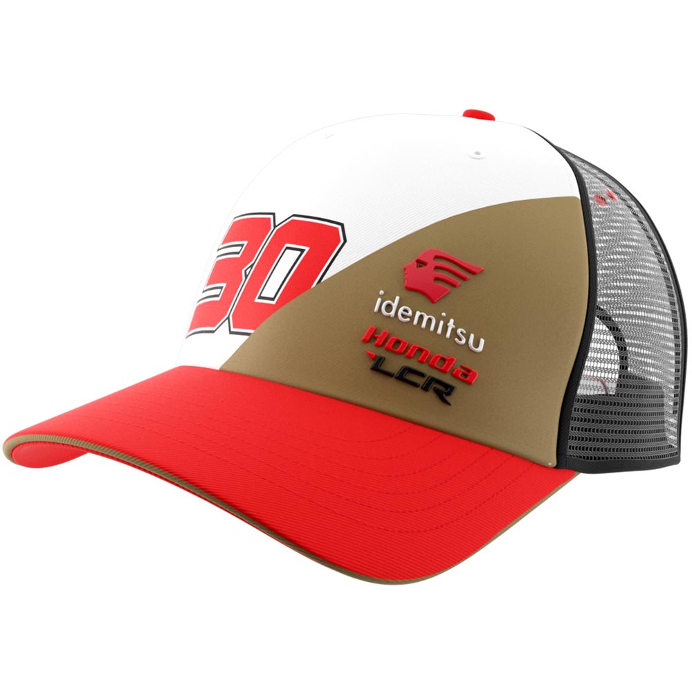 Ixon - Casquette Mesh Dual LCR / Nakagami 24 Blanc / Or / Rouge / Noir