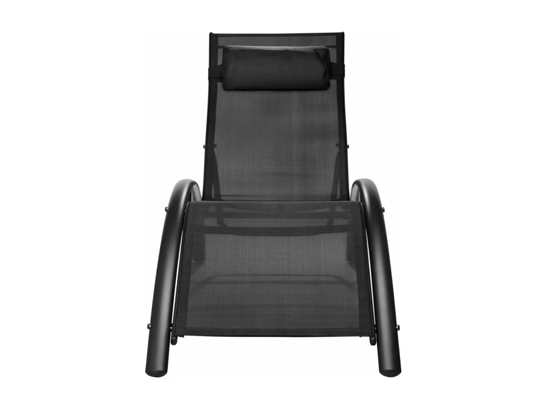 Lot de 2 transats noire 158 x 59 x 81.5 cm 2208198
