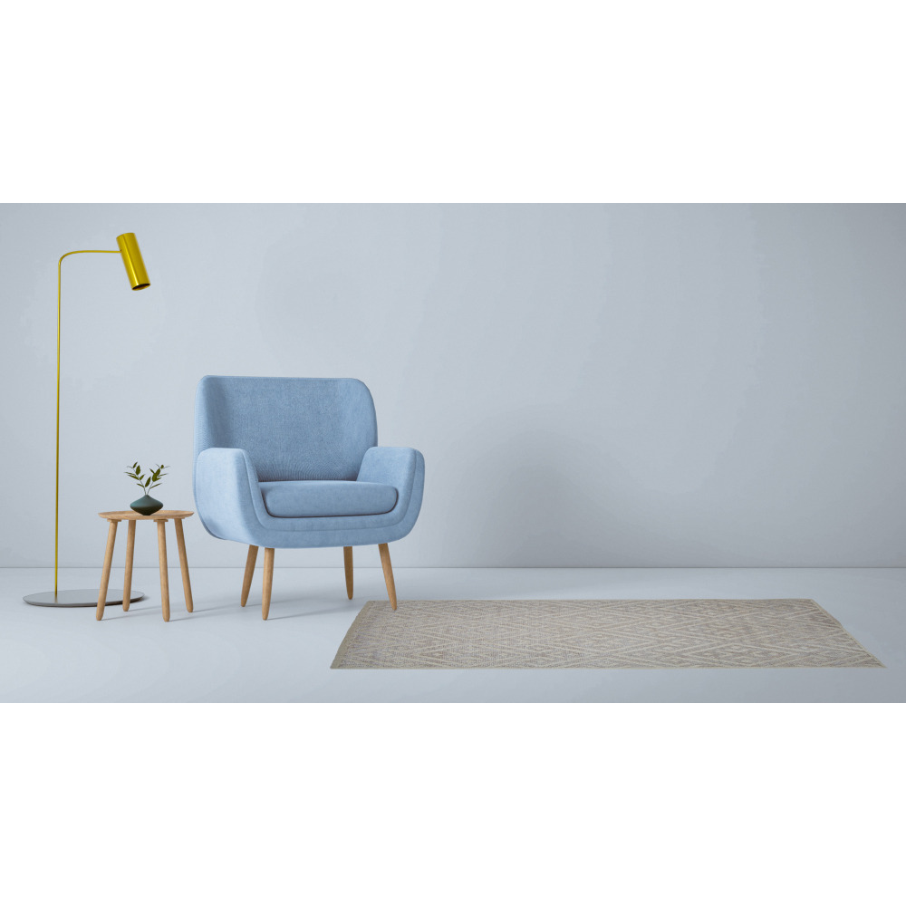 Tapis de salon, chambre poils ras jute motifs ethniques blanc et beige scandinave 100x150cm- décoration- mobilier d'intérieur
