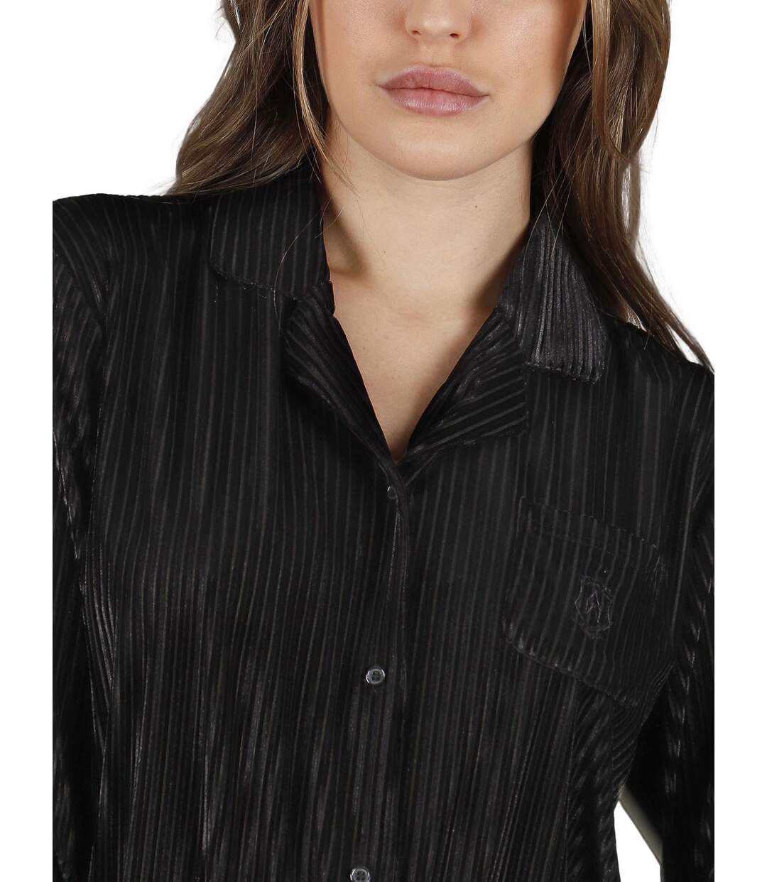 Pyjama velours tenue pantalon chemise Elegant Stripes Admas