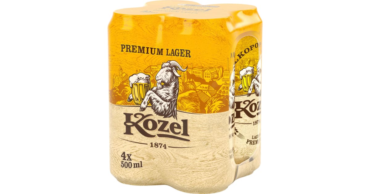 Kozel Premium Lager Tray 4x 0,5 Liter Dose (Einweg)
