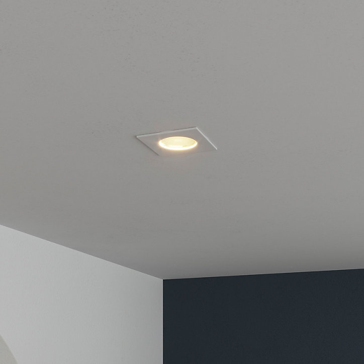 Support carré pour spot encastrable Ares IP20 ⌀8,5xH.2,8cm métal blanc GoodHome
