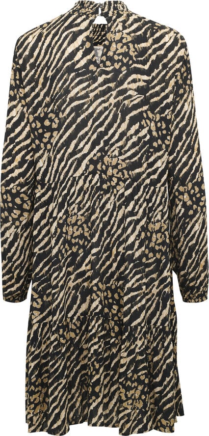 Kaffe KAkarina Amber Dress Black and brown animal print