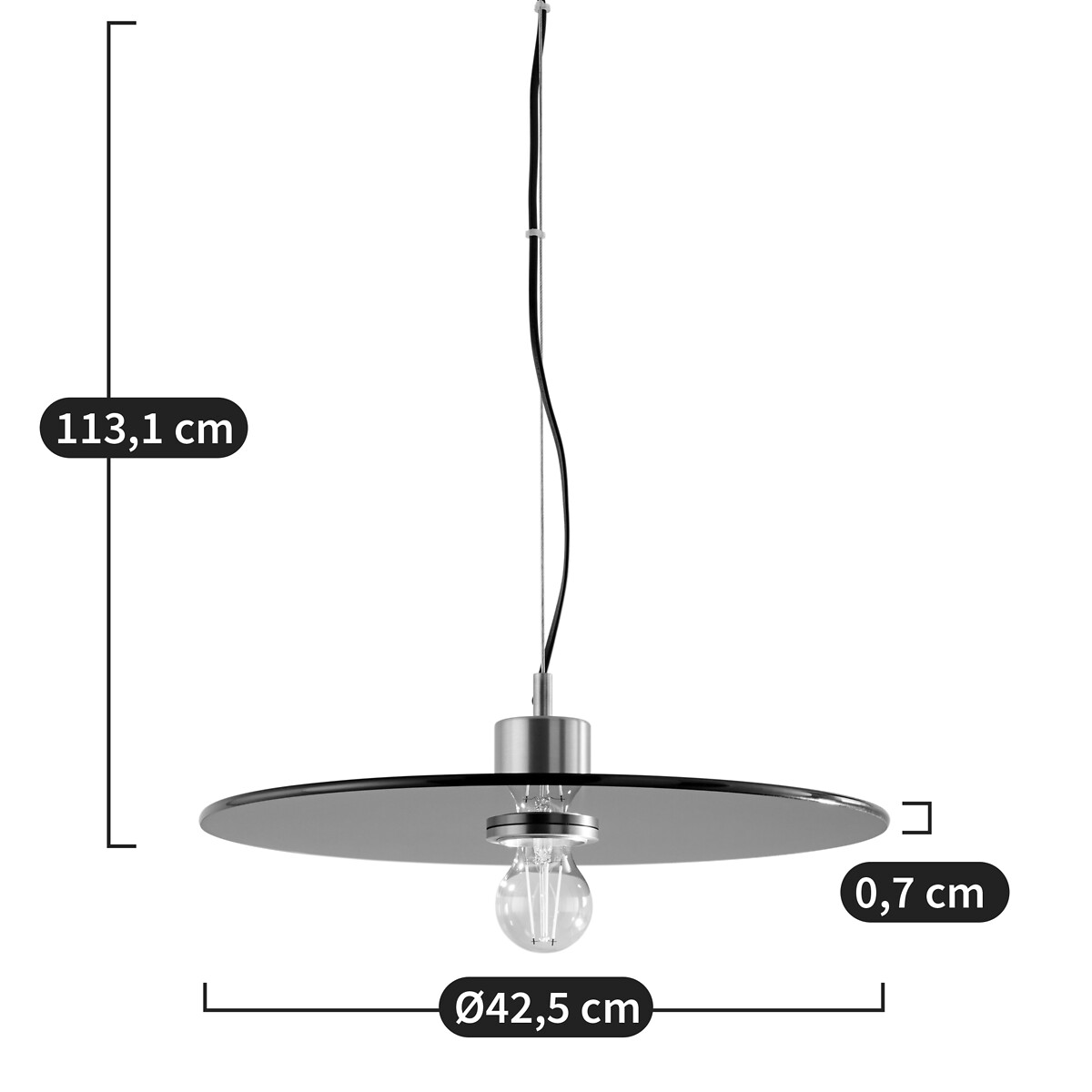 LA REDOUTE INTERIEURS<br>Luminária pendente de vidro colorido Ø42,5 cm, Mora