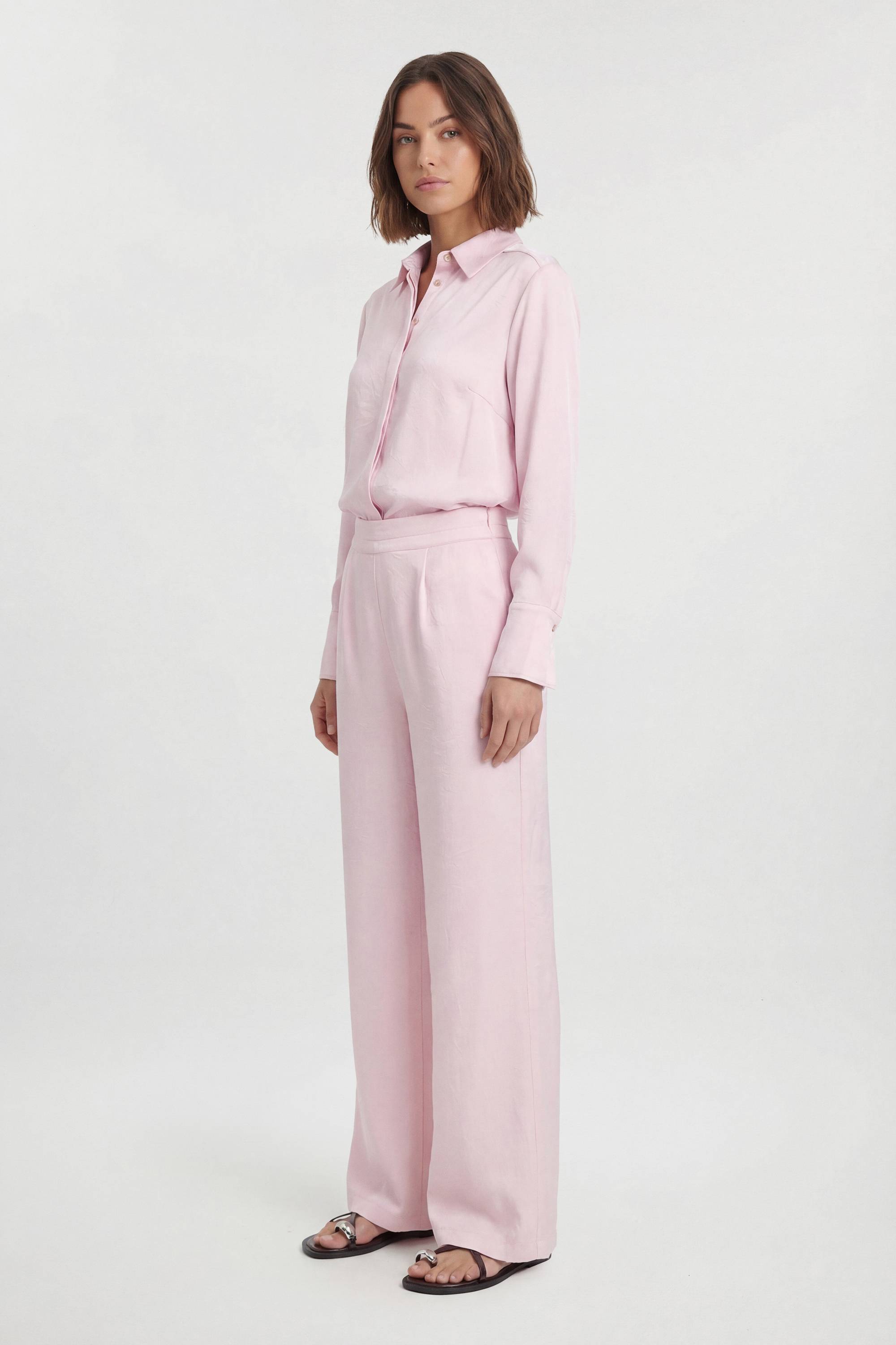 KarenMillen Pantalon Ample En Satin Martelé Tissé