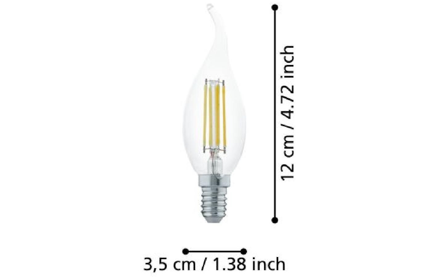 Lampe 4 W E14 WarmweissFilament LED-Glühbirne geeignet für Kronleuchten