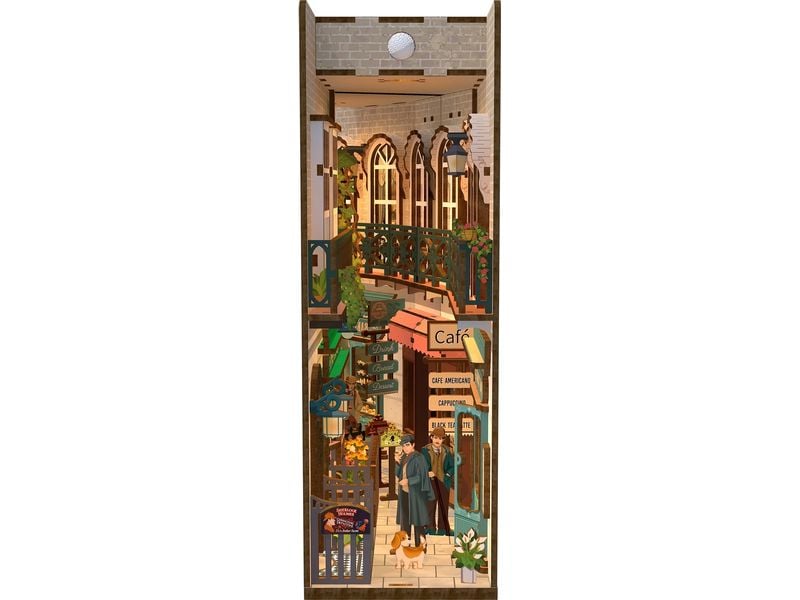 Tonecheer Bausatz Book Nook Baker Street 3D-Modell aus lasergeschnittenen Holzteilen