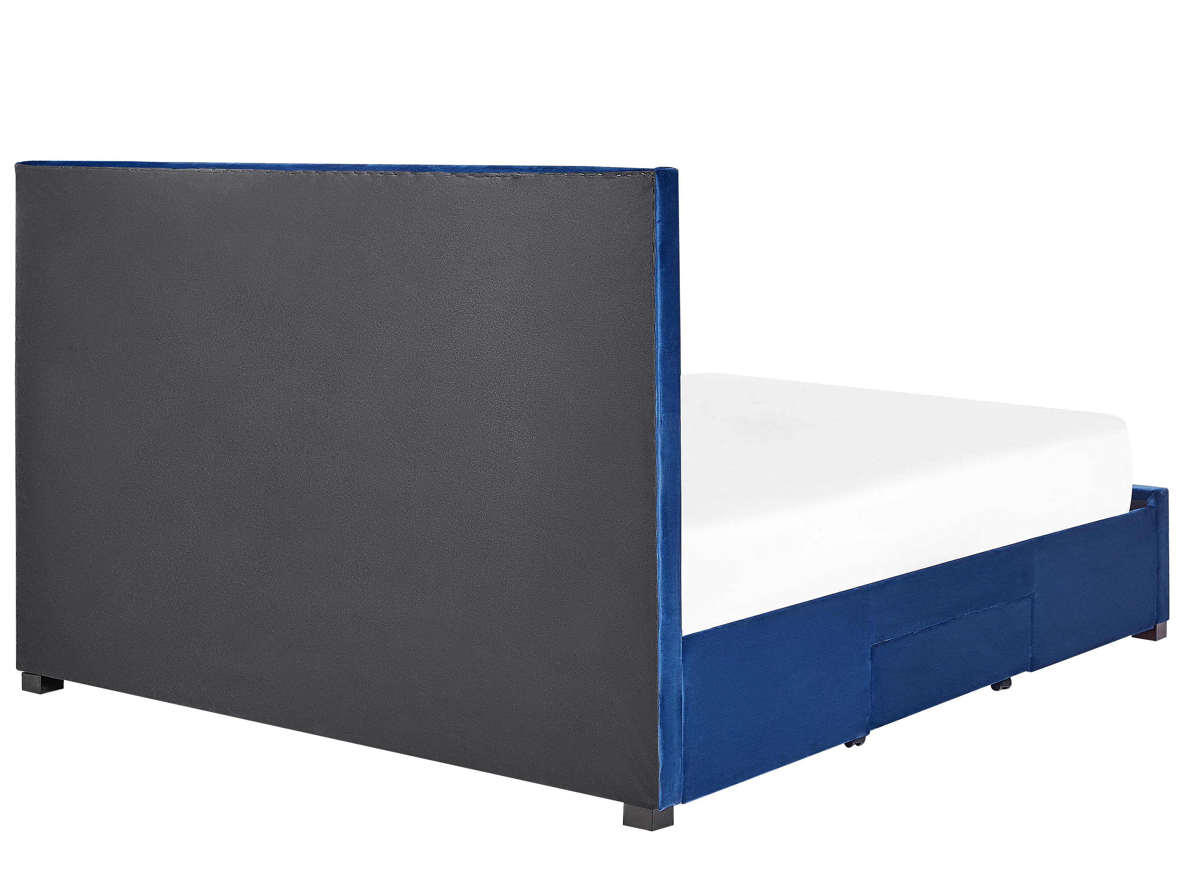 Bed met opbergladen Fluweel LIEVIN 180 x 200 cm Marineblauw