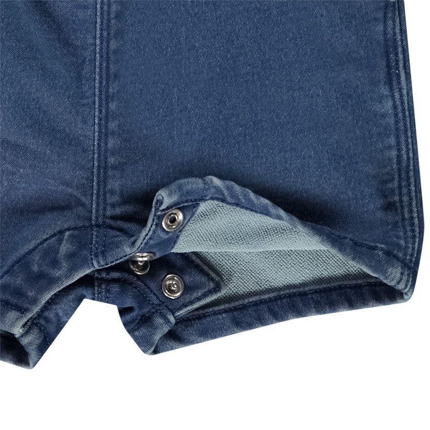 Salopette courte effet jean pour bébé fille - Bleu moyen