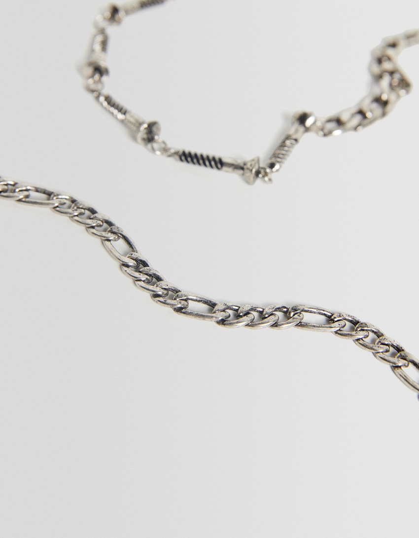 Conjunto de 2 colares com fecho de rosca