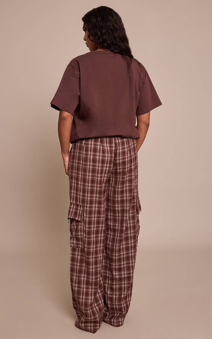 Marron Pantalon Cargo Taille Haute Jambes Larges Avec Boucles Shape