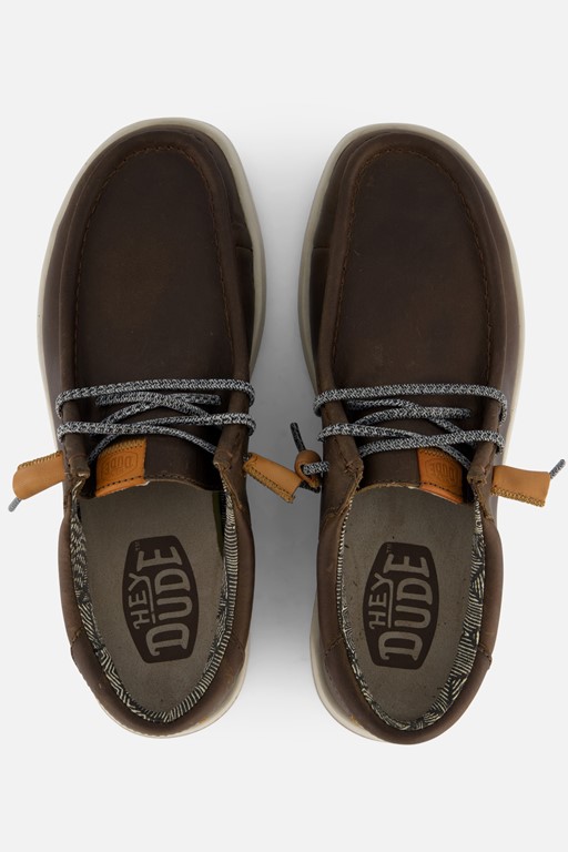 HEYDUDE Wally Grip Instappers bruin Leer